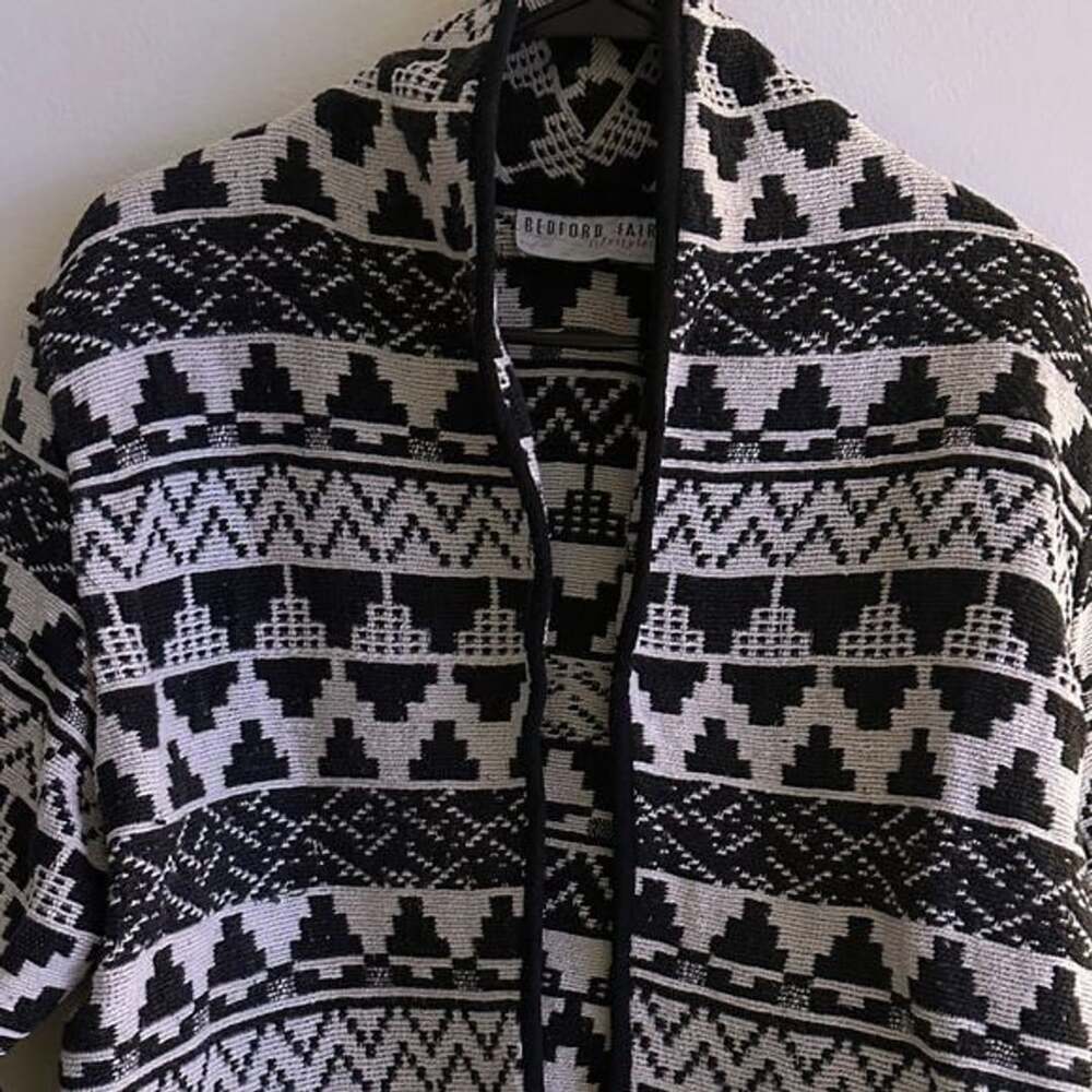 Black and White Patterned Women's Jacket